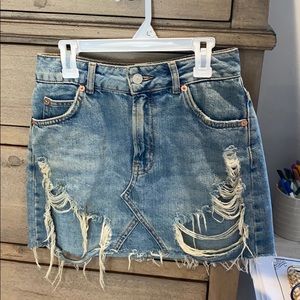 Top shop jean skirt